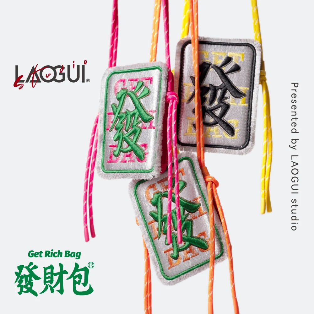 LAOGUI Get Rich Bit Bag pink leather back close-up