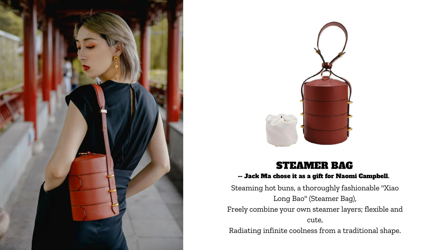 LAOGUI Bamboo Steamer Bag as a Chinese-inspired leather bag