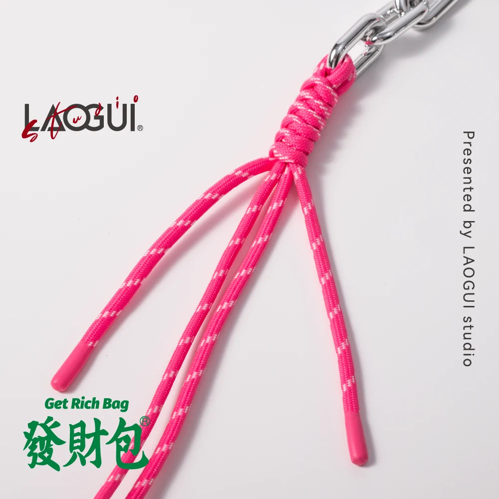 Get Rich Bit Bag by LAOGUI Studio in Sweet and Spicy Magenta colorway — pixel-art Fa tile phone bag